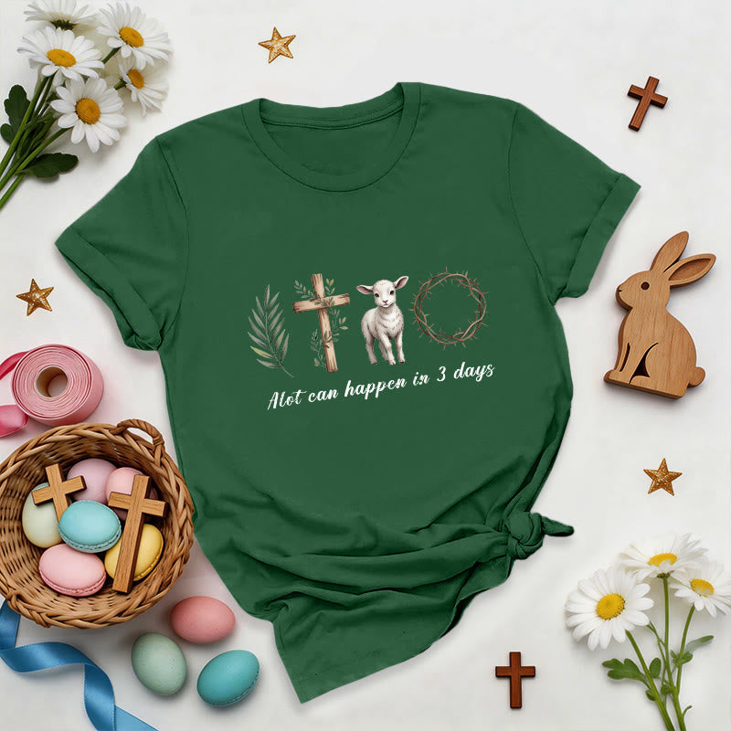 Christianartworkshop Three Days Resurrection Premium T-Shirt - Dark Green - 2XL - image 3