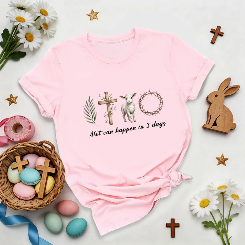 Christianartworkshop Three Days Resurrection Premium T-Shirt - Pink - 2XL - image 8