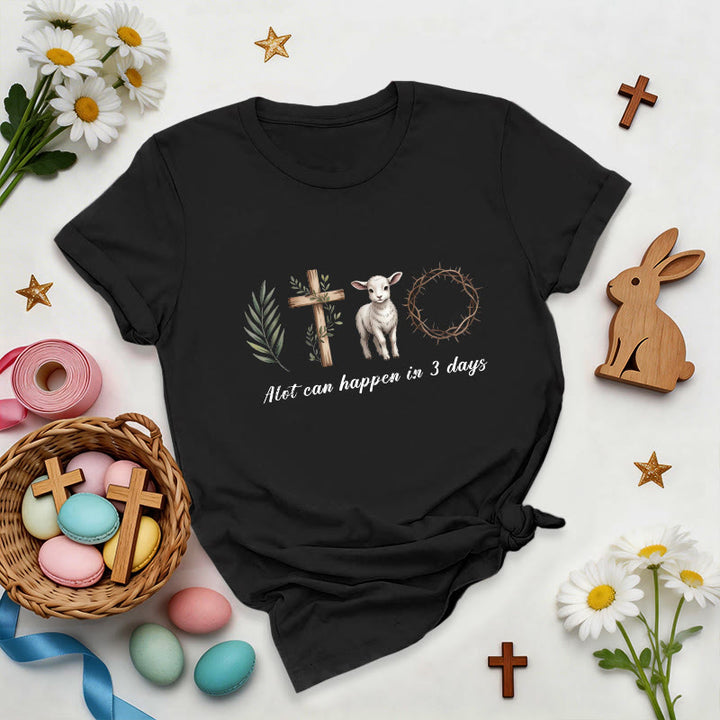 Christianartworkshop Three Days Resurrection Premium T-Shirt - Black - 2XL - image 2