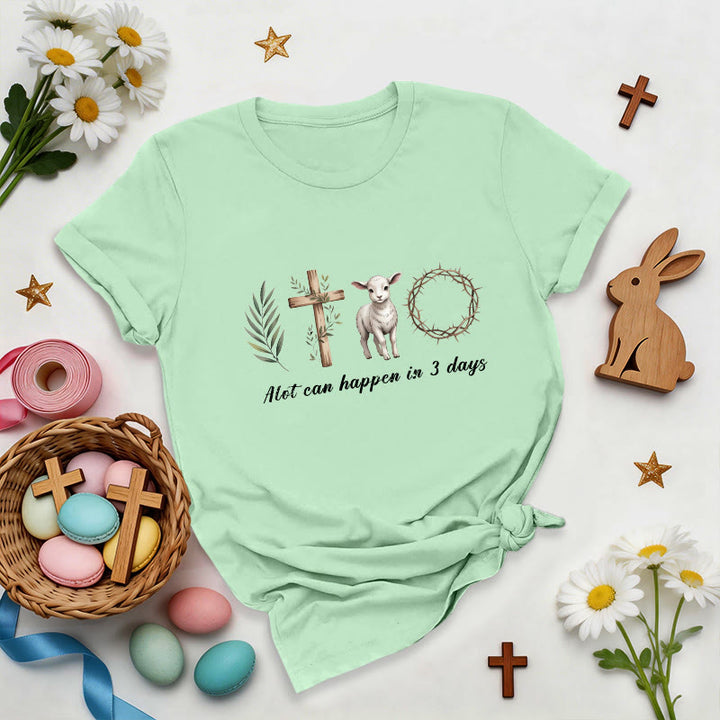 Christianartworkshop Three Days Resurrection Premium T-Shirt - Light Green - 2XL - image 5