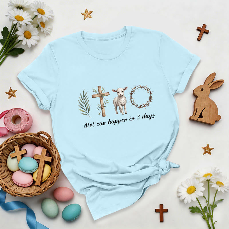 Christianartworkshop Three Days Resurrection Premium T-Shirt - Blue - 2XL - image 6