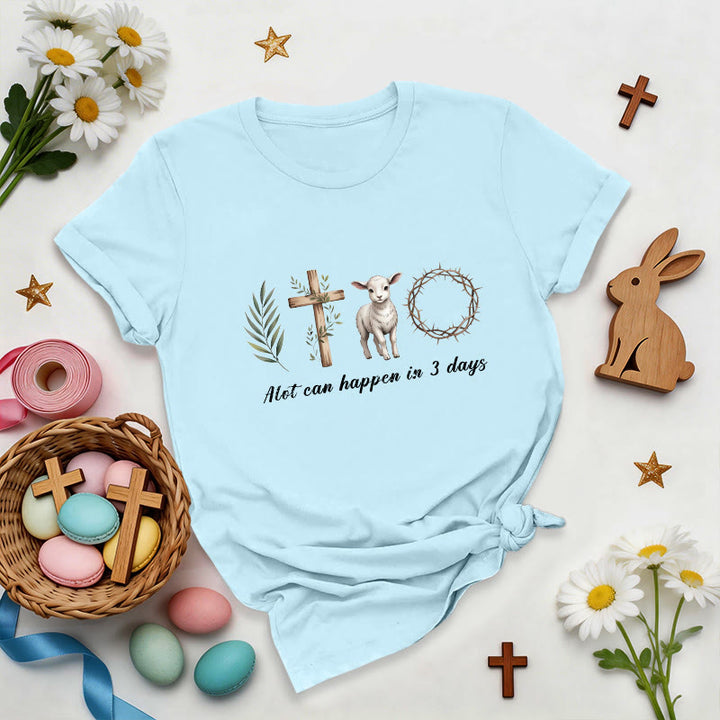 Christianartworkshop Three Days Resurrection Premium T-Shirt - Blue - 2XL - image 6