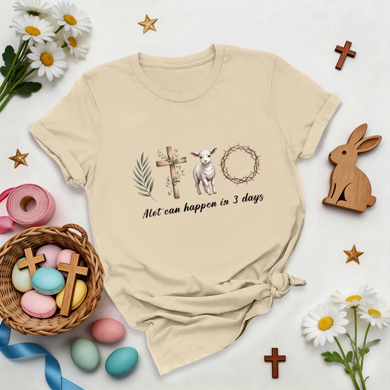 Christianartworkshop Three Days Resurrection Premium T-Shirt - Beige - 2XL - image 7