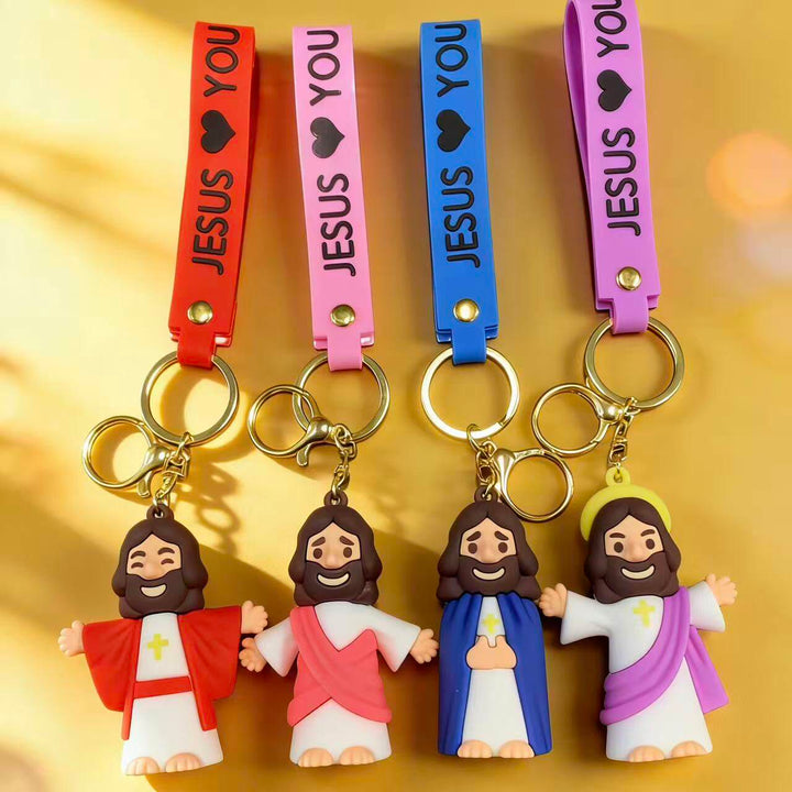 Christianartworkshop Jesus & JESUS LOVE YOU Heartfelt Daily Accessory Keychain - image 2