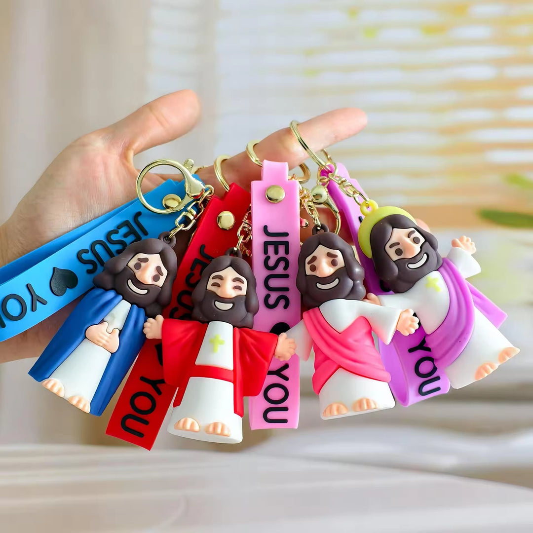 Christianartworkshop Jesus & JESUS LOVE YOU Heartfelt Daily Accessory Keychain - image 3