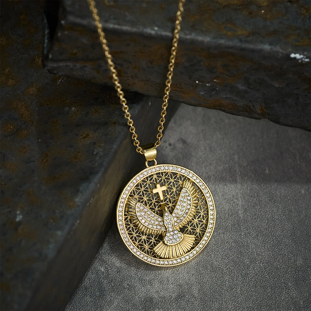Christianartworkshop Holy Spirit Dove Heavenly Sparkle Necklace: A Radiant Symbol of Faith - image 4