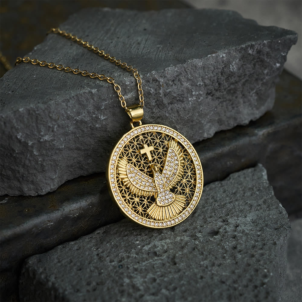 Christianartworkshop Holy Spirit Dove Heavenly Sparkle Necklace: A Radiant Symbol of Faith - image 1