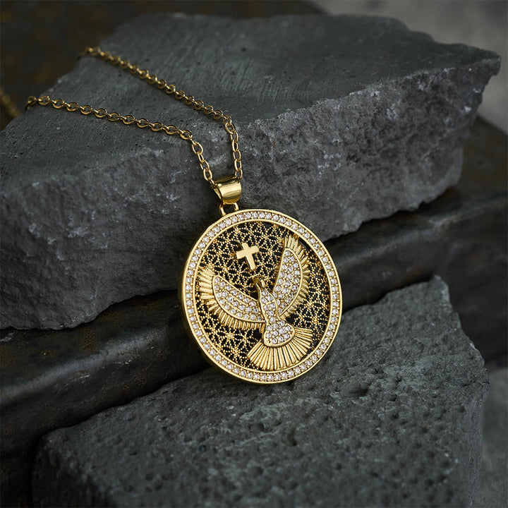 Christianartworkshop Holy Spirit Dove Heavenly Sparkle Necklace: A Radiant Symbol of Faith - image 1