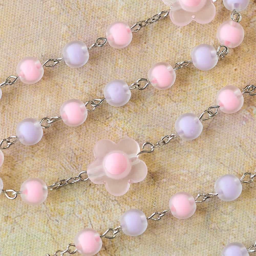 FREE Today: Pastel Bead Floral Cluster Rosary: A Symbol of Marian Purity and Faith - image 4