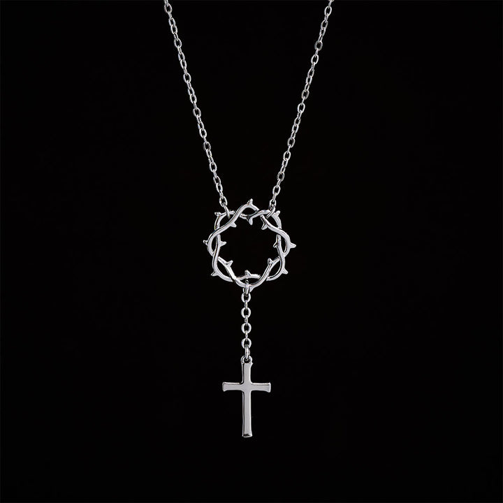 FREE Today: Thorn Crown Cross Necklace: A Symbol of Christ’s Passion & Redemption - Silver - image 4
