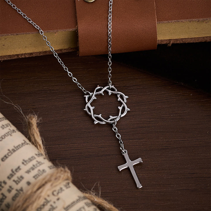 Christianartworkshop Thorn Crown Cross Necklace: A Symbol of Christ’s Passion & Redemption - image 5