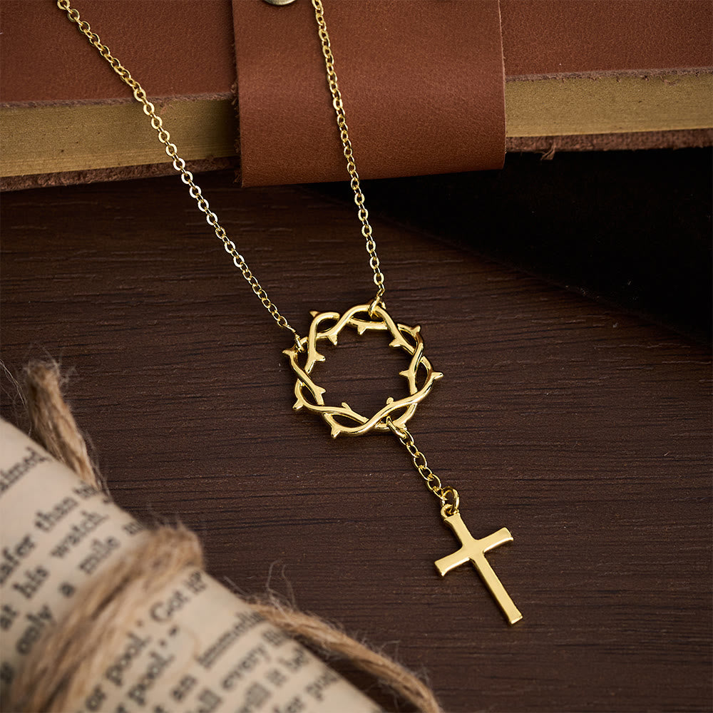 Christianartworkshop Thorn Crown Cross Necklace: A Symbol of Christ’s Passion & Redemption - image 3