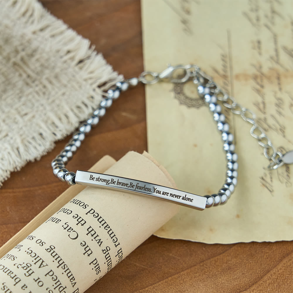 Christianartworkshop Strength & Courage Engraved Beaded Bracelet: A Symbol of Divine Strength & Courage - image 4