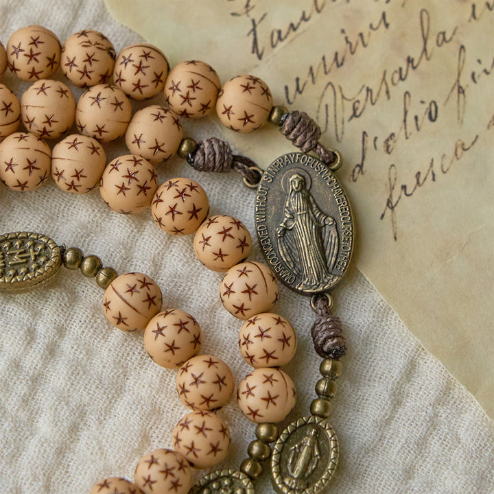 Christianartworkshop Divine Guidance Star Rosary: Acrylic Beads for Marian Devotion & Prayer - image 4