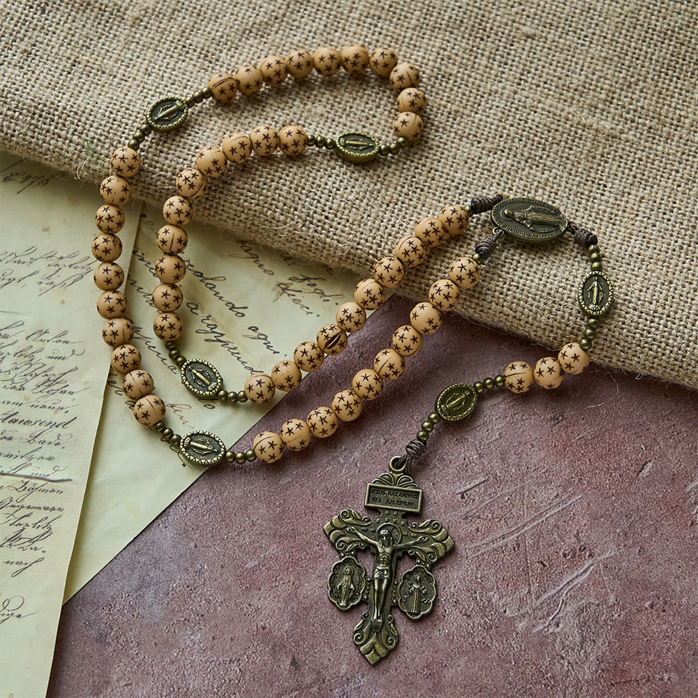 Christianartworkshop Divine Guidance Star Rosary: Acrylic Beads for Marian Devotion & Prayer - image 2