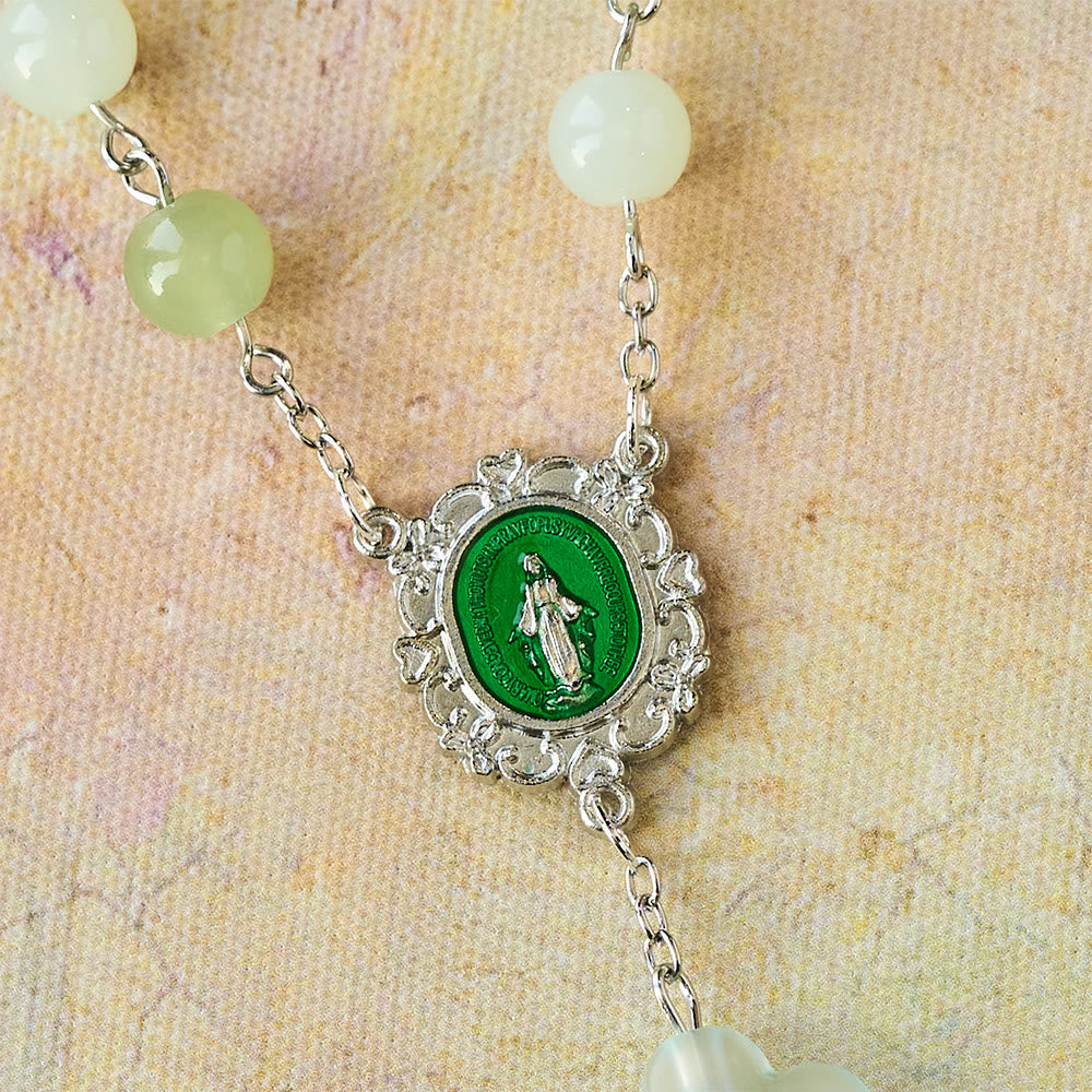 Christianartworkshop 3-Style Pastel Pocket Rosary with Flower Charm: Silver-Toned Crucifix for Marian Prayer - image 9