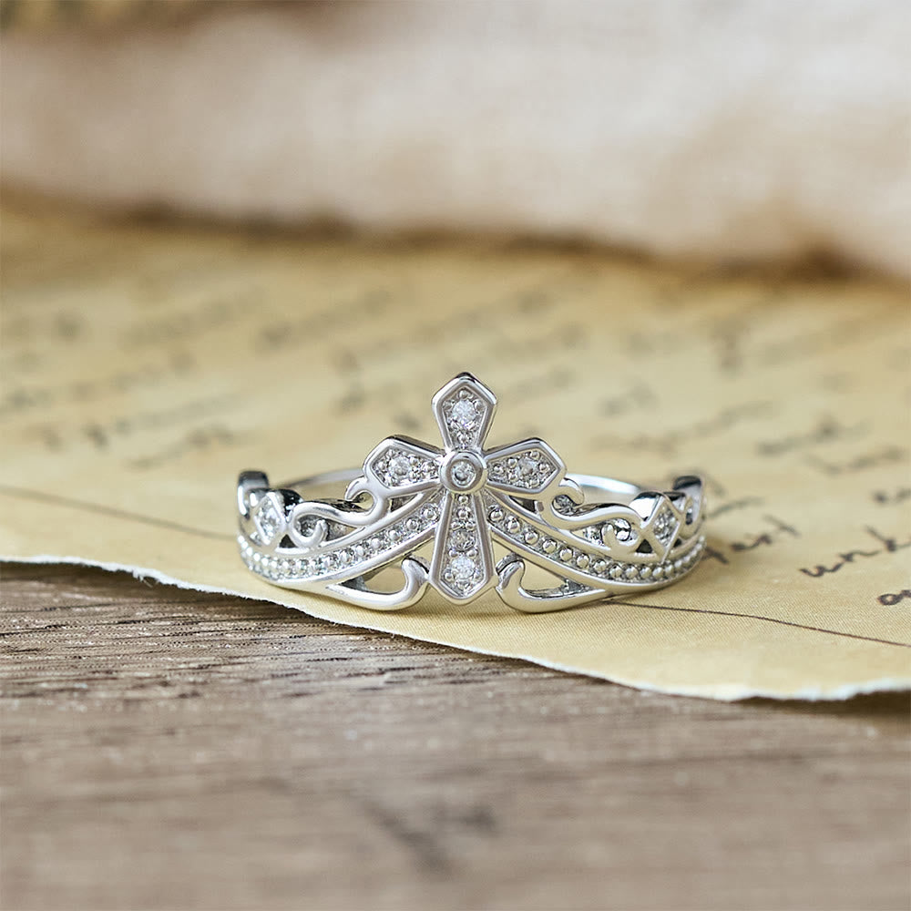 FREE Today: Dual Polished Style Cross-Crown Ring: Carry His Royal Care Close Daily - image 13