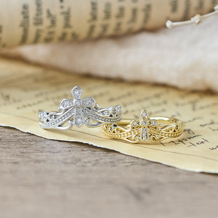 FREE Today: Dual Polished Style Cross-Crown Ring: Carry His Royal Care Close Daily - image 2