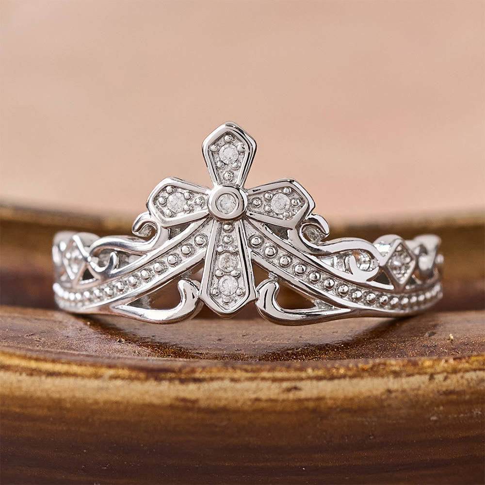 FREE Today: Dual Polished Style Cross-Crown Ring: Carry His Royal Care Close Daily - Silver(Suitable for US sizes 10-15） - image 9
