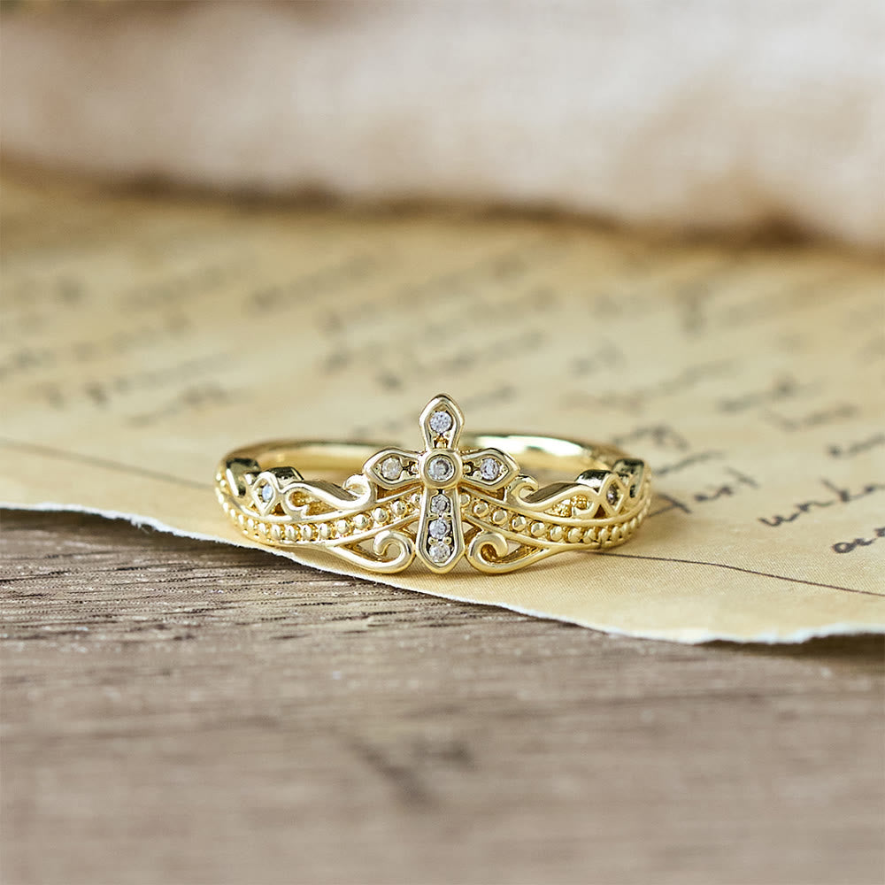 FREE Today: Dual Polished Style Cross-Crown Ring: Carry His Royal Care Close Daily - image 6