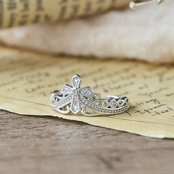 Christianartworkshop Dual Polished Style Cross-Crown Ring: Carry His Royal Care Close Daily - image 14