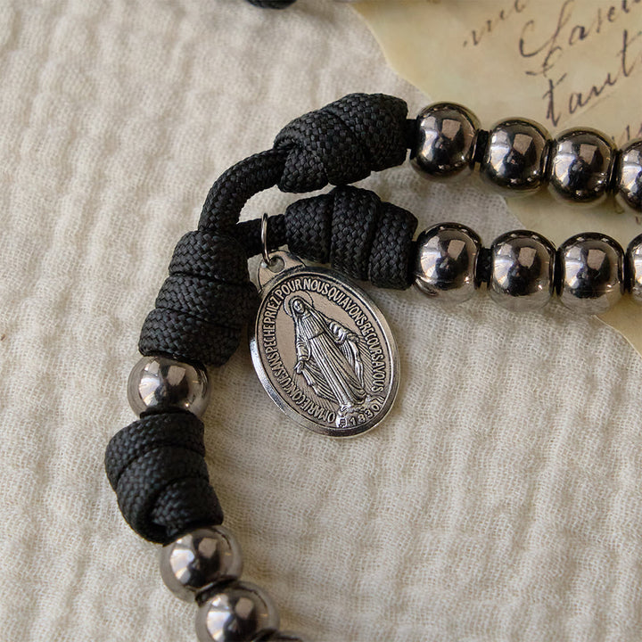 Christianartworkshop Seven Sorrows Paracord Rosary: A Symbol of Marian Compassion & Miraculous Grace - image 4