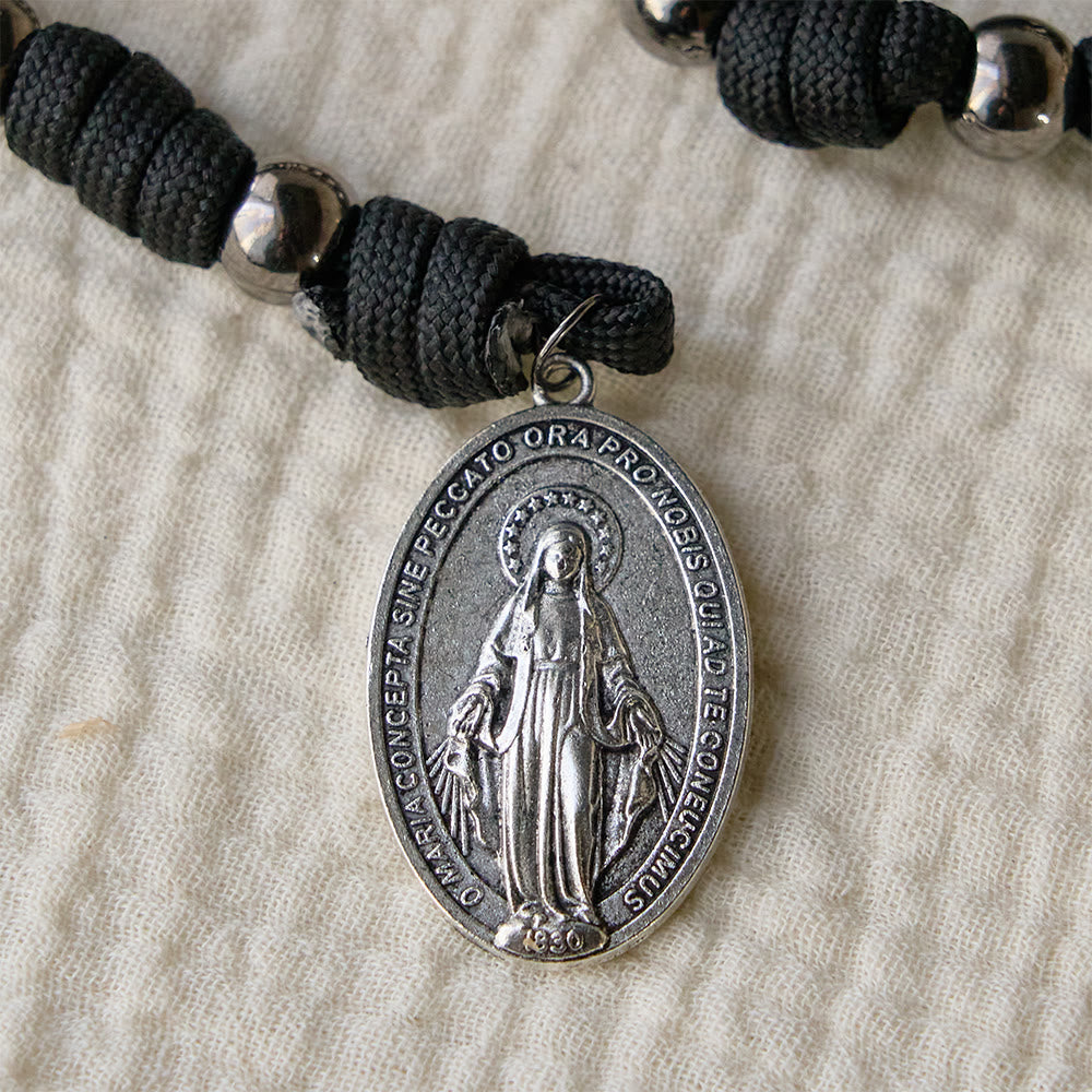 Christianartworkshop Seven Sorrows Paracord Rosary: A Symbol of Marian Compassion & Miraculous Grace - image 5