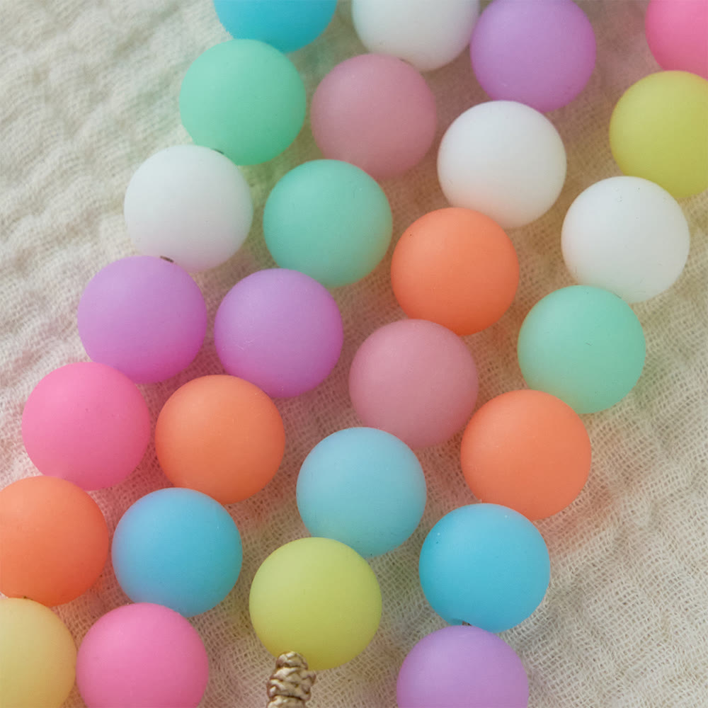 Christianartworkshop Pastel Silicone Bead with Cartoon Jesus Icon Accents Rosary: A Symbol of Childlike Faith & Divine Joy - image 4