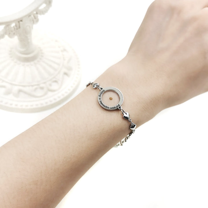 Christianartworkshop Matthew 17:20 & Luke 1:37 with Mustard Seed Bracelet: Heart Links with Zircon Dot Detail - image 17
