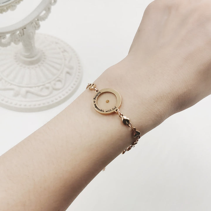 Christianartworkshop Matthew 17:20 & Luke 1:37 with Mustard Seed Bracelet: Heart Links with Zircon Dot Detail - image 7