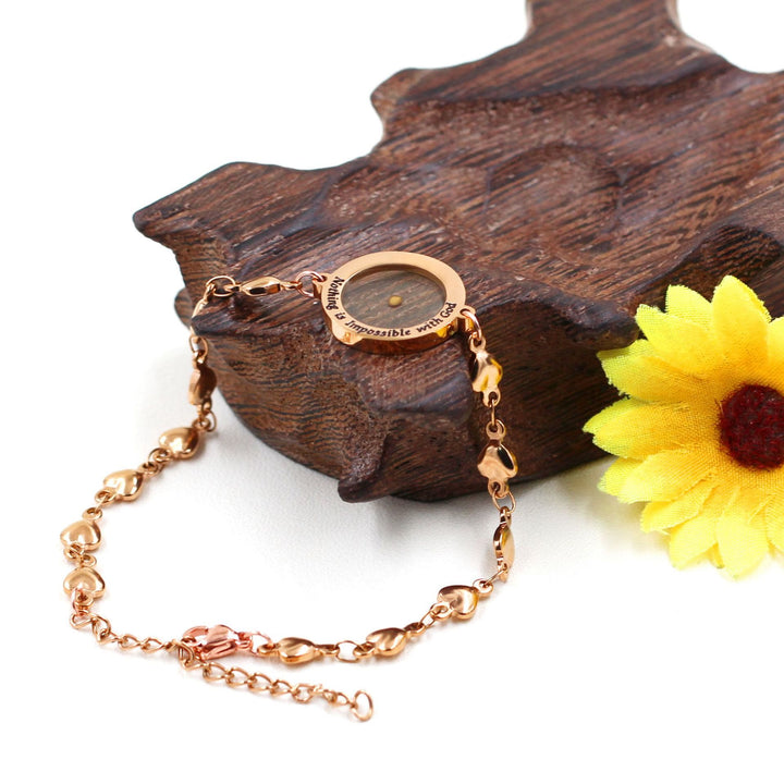 Christianartworkshop Matthew 17:20 & Luke 1:37 with Mustard Seed Bracelet: Heart Links with Zircon Dot Detail - image 8