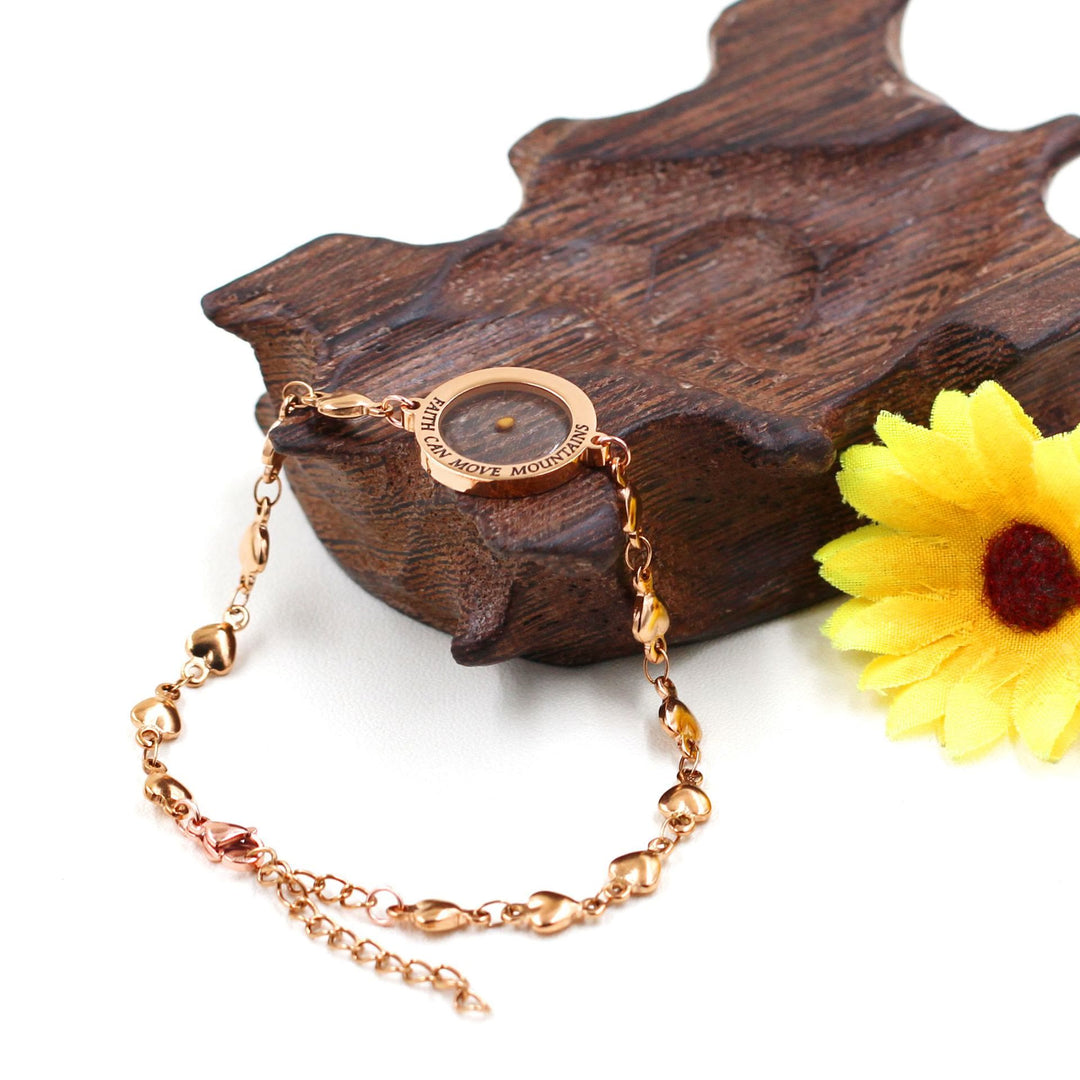 Christianartworkshop Matthew 17:20 & Luke 1:37 with Mustard Seed Bracelet: Heart Links with Zircon Dot Detail - image 2