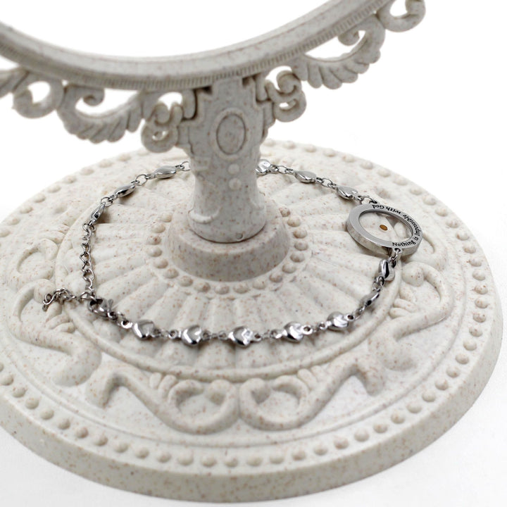 Christianartworkshop Matthew 17:20 & Luke 1:37 with Mustard Seed Bracelet: Heart Links with Zircon Dot Detail - image 20