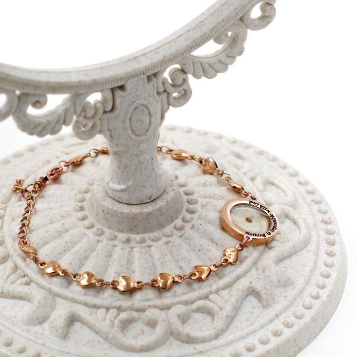 Christianartworkshop Matthew 17:20 & Luke 1:37 with Mustard Seed Bracelet: Heart Links with Zircon Dot Detail - image 10