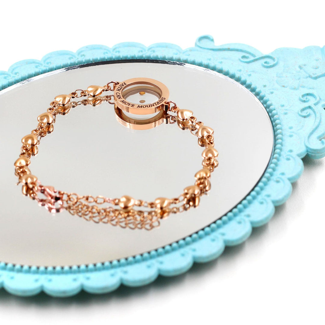 Christianartworkshop Matthew 17:20 & Luke 1:37 with Mustard Seed Bracelet: Heart Links with Zircon Dot Detail - image 4