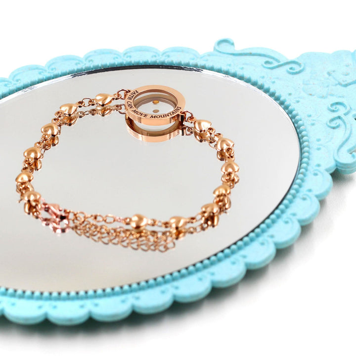 Christianartworkshop Matthew 17:20 & Luke 1:37 with Mustard Seed Bracelet: Heart Links with Zircon Dot Detail - image 4