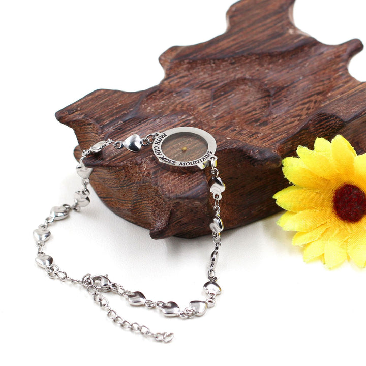 Christianartworkshop Matthew 17:20 & Luke 1:37 with Mustard Seed Bracelet: Heart Links with Zircon Dot Detail - image 13
