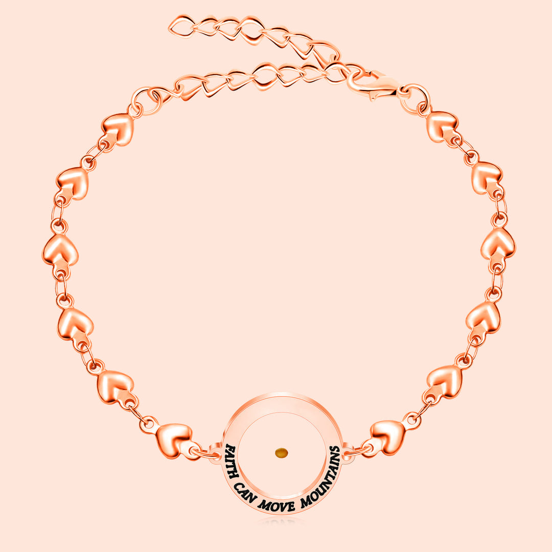 Christianartworkshop Matthew 17:20 & Luke 1:37 with Mustard Seed Bracelet: Heart Links with Zircon Dot Detail - image 3
