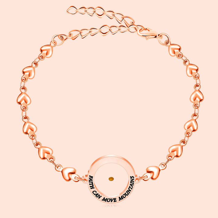Christianartworkshop Matthew 17:20 & Luke 1:37 with Mustard Seed Bracelet: Heart Links with Zircon Dot Detail - image 3