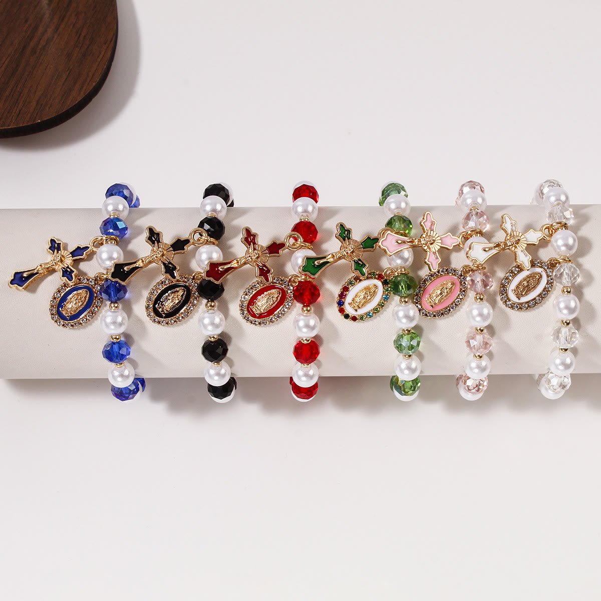 Christianartworkshop Marian Medallion Beaded Bracelet: Our Lady