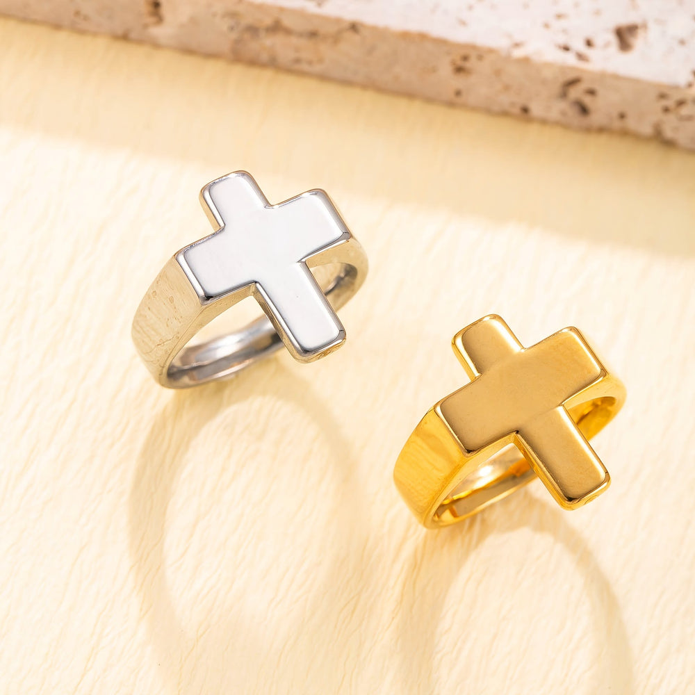 Christianartworkshop Cross-Centric Metal Ring: Polished Finish for Timeless Faith Style - image 1