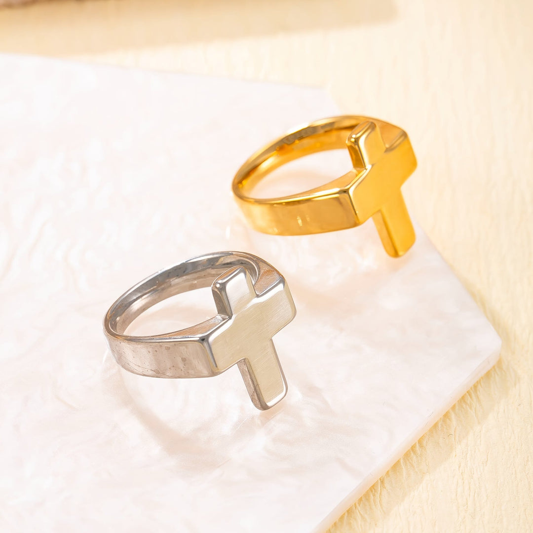 Christianartworkshop Cross-Centric Metal Ring: Polished Finish for Timeless Faith Style - image 2