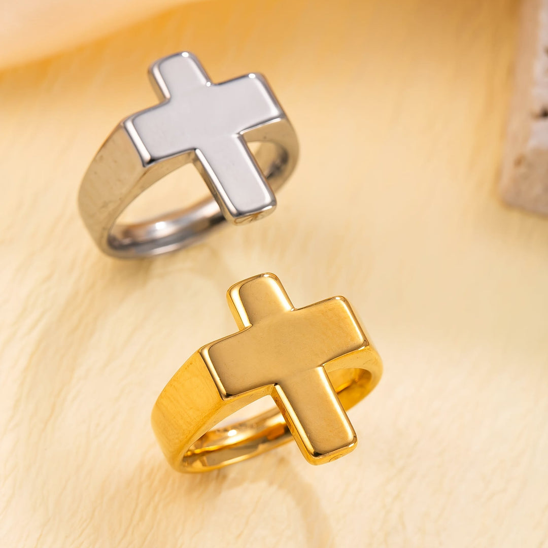 Christianartworkshop Cross-Centric Metal Ring: Polished Finish for Timeless Faith Style - image 0