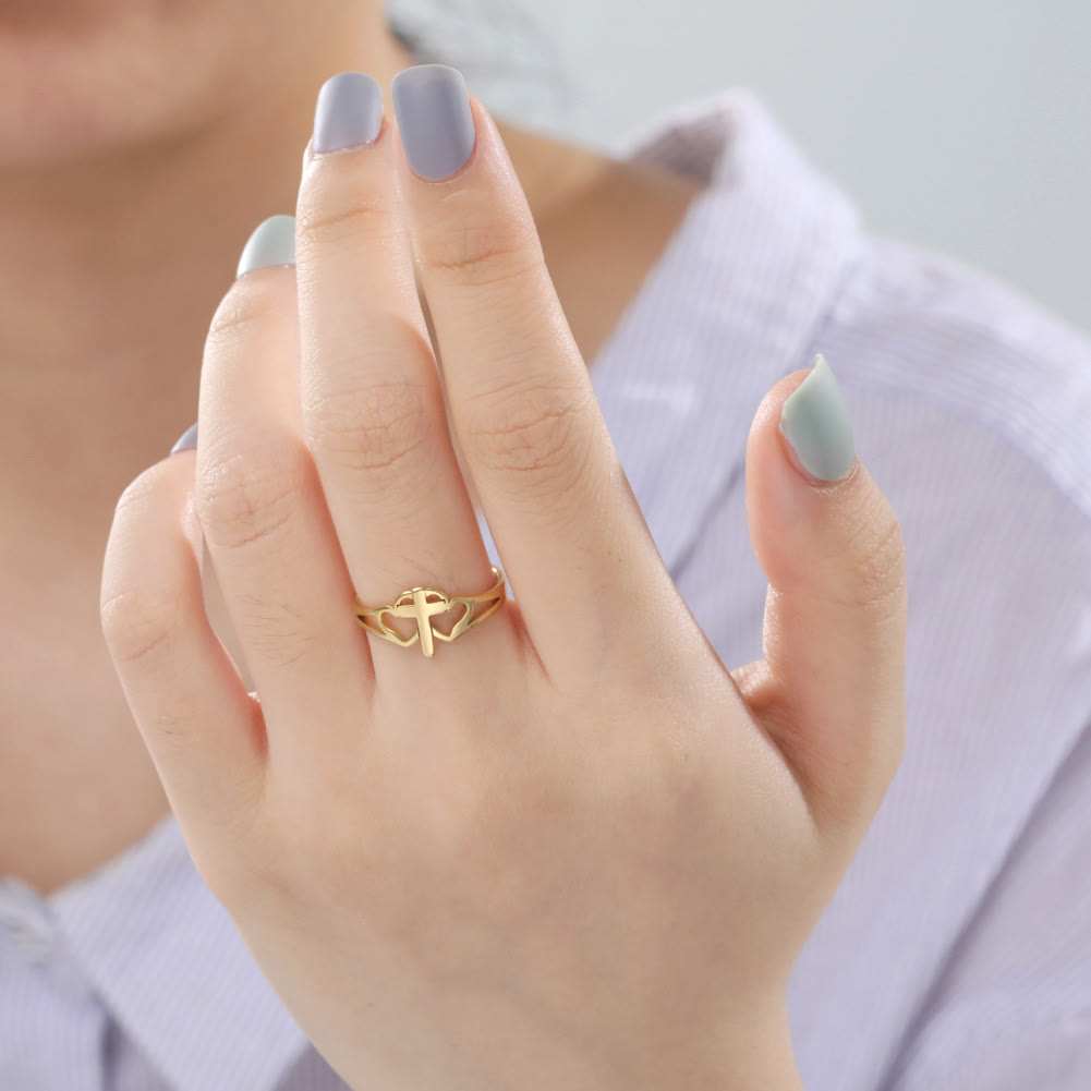 Christianartworkshop Cross & Heart Cutout Ring: A Symbol of Christ’s Love & Faithful Devotion - image 4