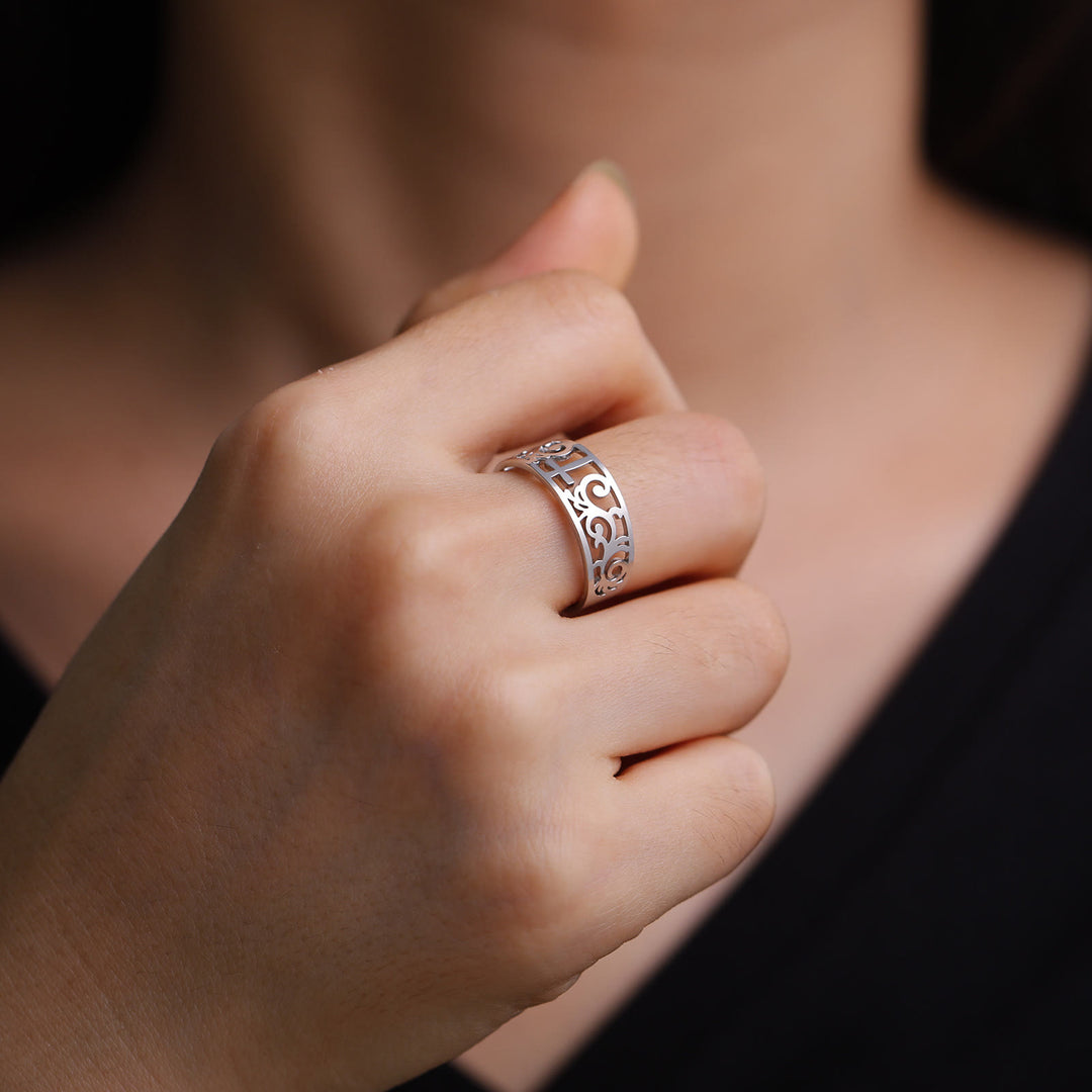 Christianartworkshop Filigree Cross Cutout Ring: A Symbol of Christ’s Enduring Grace - image 2