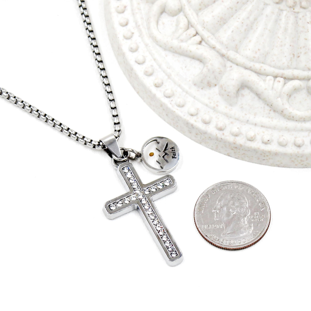 Christianartworkshop Zircon-Studded Mustard Seed Cross: Mountain Motif for Daily Faith - image 10