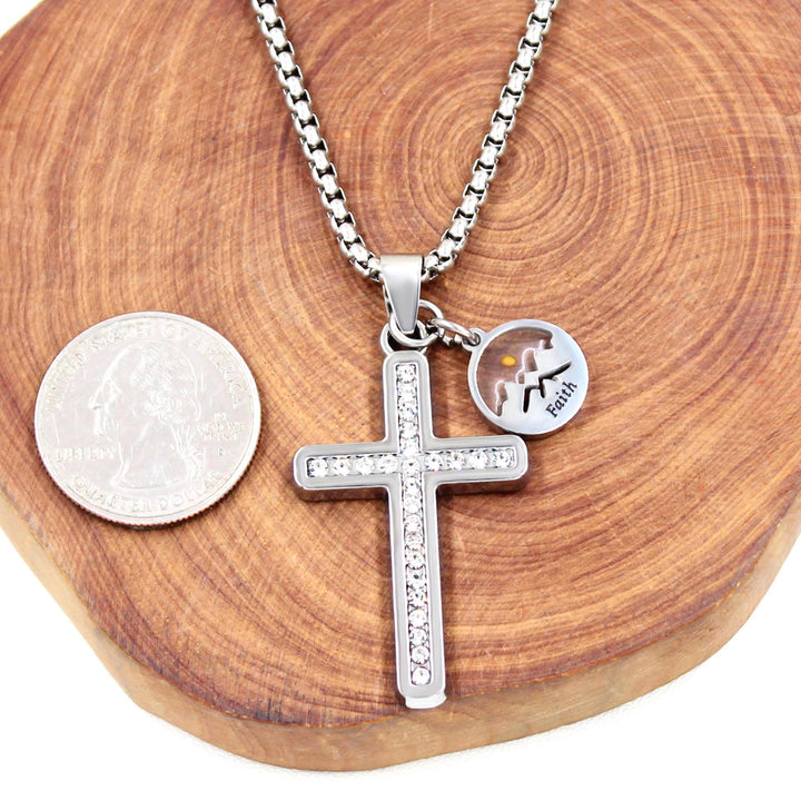 Christianartworkshop Zircon-Studded Mustard Seed Cross: Mountain Motif for Daily Faith - image 9