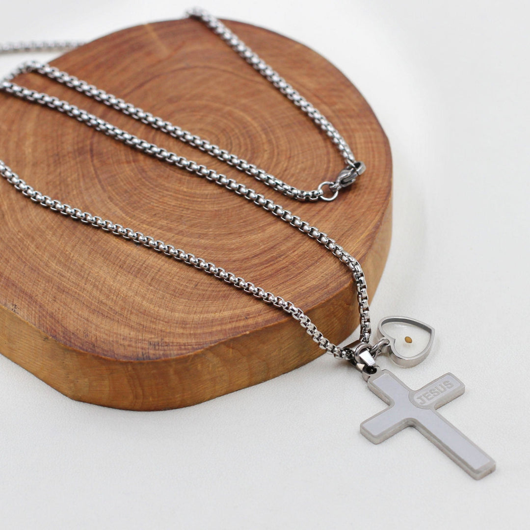 Christianartworkshop Jesus Engraved Mustard Seed Cross Necklace: A Symbol of Christ’s Love & Faith’s Power - image 7