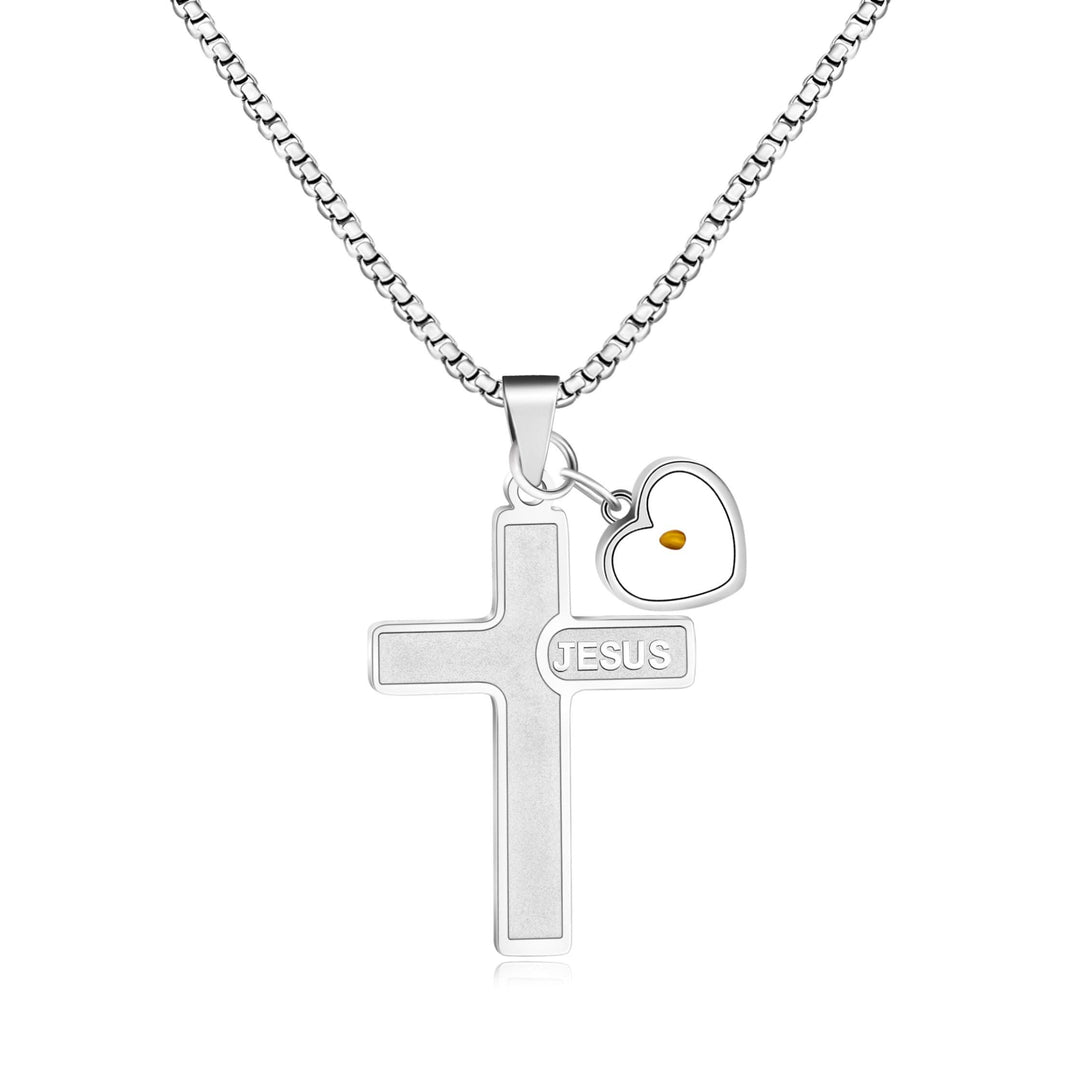 Christianartworkshop Jesus Engraved Mustard Seed Cross Necklace: A Symbol of Christ’s Love & Faith’s Power - Silver - image 5