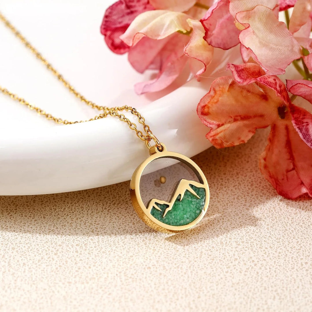 Christianartworkshop Glow-in-the-Dark Mustard Seed Mountain Necklace: A Symbol of Faith’s Light in Darkness - image 1